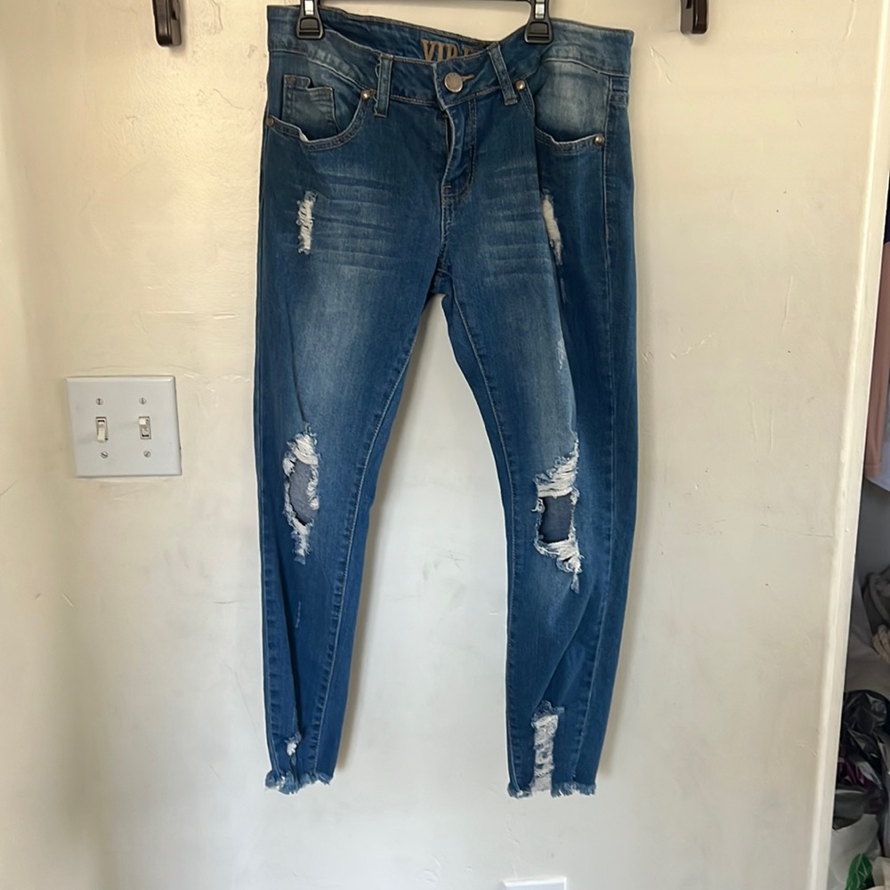 V.I.P. Jeans blue ripped skinny jeans